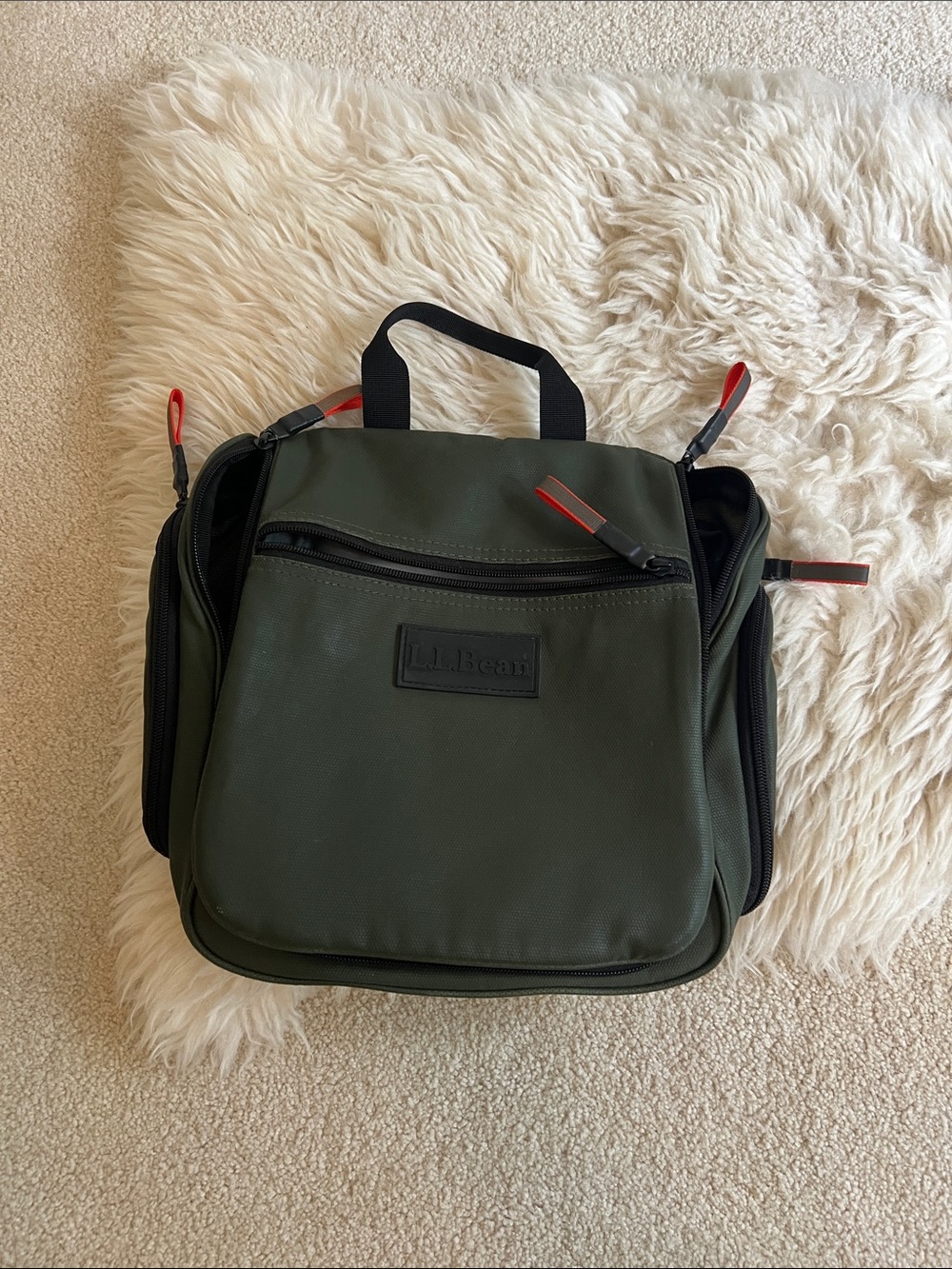 L.L.Bean Personal Organizer Medium Hanging Toiletry Travel Bag Forest Green